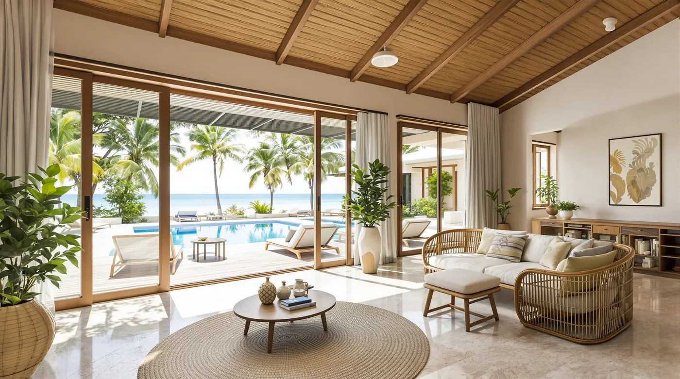 Cliff villa, living room