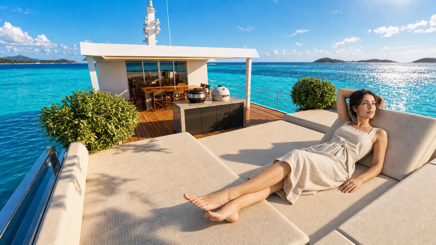Jacuzzi on the upper deck