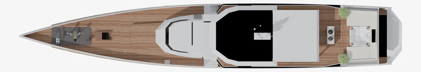 Top-down general plan of the same yacht